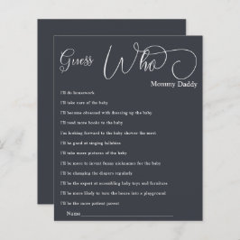 Modern Minimal Calligraphy Baby shower Raad eens w