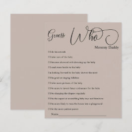 Modern Minimal Calligraphy Baby shower Raad eens w