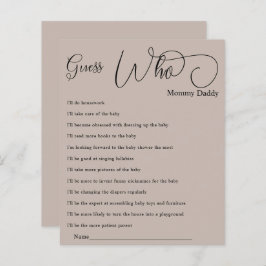 Modern Minimal Calligraphy Baby shower Raad eens w