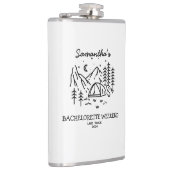 Modern Minimal Camping Bachelorette Party Natuur Heupfles (Rechts)