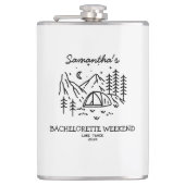 Modern Minimal Camping Bachelorette Party Natuur Heupfles (Voorkant)