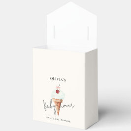 Modern Minimal Cherry Scoop Ice Cream Baby shower Bedankdoosjes