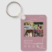 Modern Minimal Chic Music Player Photo Galentines Sleutelhanger (Voorkant)