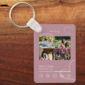 Modern Minimal Chic Music Player Photo Galentines Sleutelhanger (Voorkant)