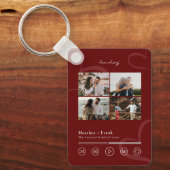 Modern Minimal Chic Music Player Photo Valentine's Sleutelhanger (Voorkant)
