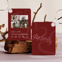 Modern Minimal Chic Music Player Photo Valentine's Sleutelhanger