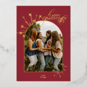 Modern Minimal Chic Red Typography Galentines Folie Feestdagenkaart (Voorkant)