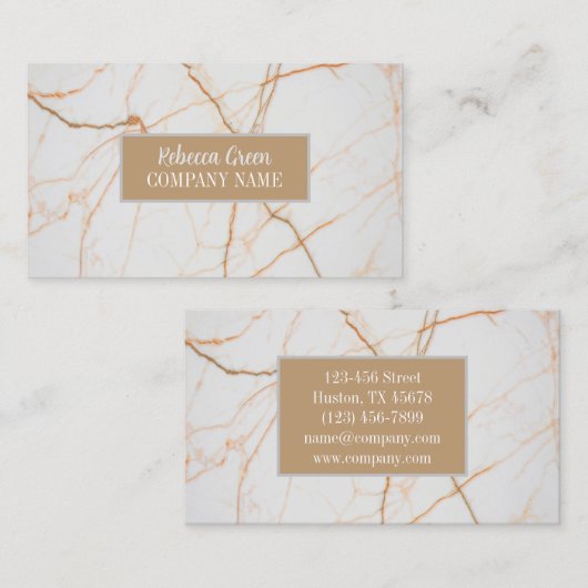 Modern Minimal Chic Stijlvol Mode wit marmer Visitekaartje (Voorkant / Achterkant)