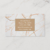 Modern Minimal Chic Stijlvol Mode wit marmer Visitekaartje (Achterkant)