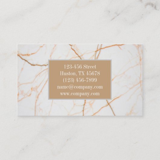 Modern Minimal Chic Stijlvol Mode wit marmer Visitekaartje (Achterkant)