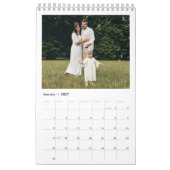 Modern Minimal Chic Typography Custom Family Photo Kalender (Jan 2027)