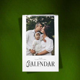 Modern Minimal Chic Typography Custom Family Photo Kalender