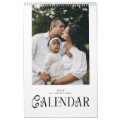 Modern Minimal Chic Typography Custom Family Photo Kalender (Hoes)
