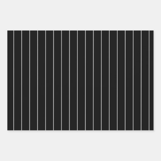 Modern Minimal Chic Zwart en Grijs Gestreept Inpakpapier Vel (Voorkant 3)