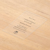 Modern Minimal Christmas Dinner Acryl Uitnodigingen (Laagn)