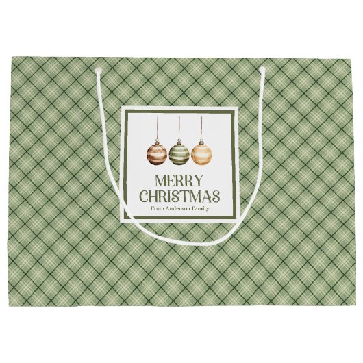 Modern Minimal Christmas Gift Bag Soft Neutral Ton Groot Cadeauzakje (Achterkant)