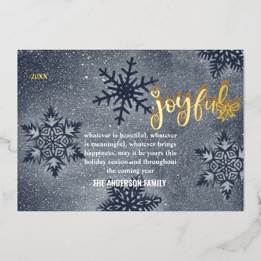 Modern Minimal Christmas Gold Foil Vakantie Kaart (Voorkant)