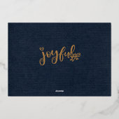 Modern Minimal Christmas Gold Foil Vakantie Kaart (Achterkant)