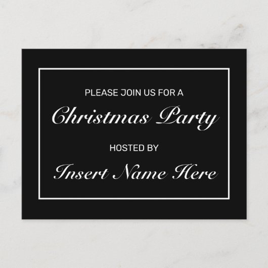 Modern Minimal Christmas Party Invitation Briefkaa Aankondigingskaart (Voorkant)