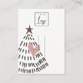 Modern Minimal Christmas Tree Heart Hairpin Logo Visitekaartje (Voorkant)