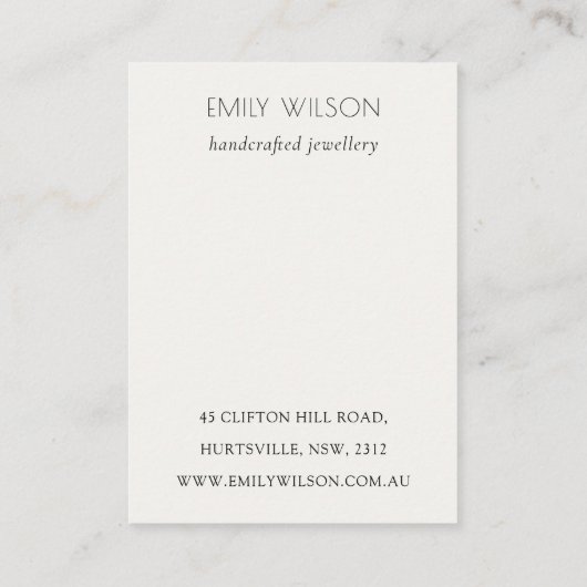 Modern Minimal Christmas Tree Heart Hairpin Logo Visitekaartje (Achterkant)