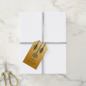 Modern Minimal Christmas Tree Ornamenten Gold Cadeaulabel (Met Touw)