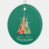 Modern Minimal Christmas Tree Waterverf Ornament (Links)