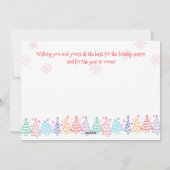 Modern Minimal Christmas Whimsical Doodle 5 Photo Feestdagenkaart (Achterkant)