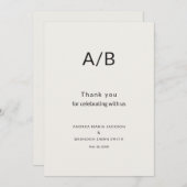 Modern Minimal City Hall Wedding Bedankkaart (Voorkant / Achterkant)