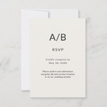 Modern Minimal City Hall Wedding RSVP Card
