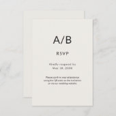 Modern Minimal City Hall Wedding RSVP Card (Voorkant / Achterkant)