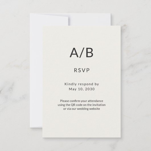 Modern Minimal City Hall Wedding RSVP Card Kaartje (Voorkant)