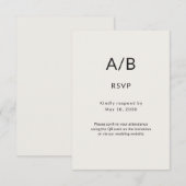 Modern Minimal City Hall Wedding RSVP Card Kaartje (Voorkant / Achterkant)