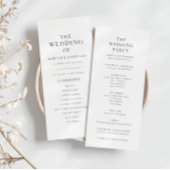 Modern Minimal Classic Wedding Program Kaart