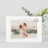 Modern Minimal Coastal Photo Wedding Save the Date (Staand voorkant)