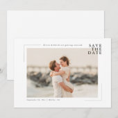 Modern Minimal Coastal Photo Wedding Save the Date (Voorkant / Achterkant)