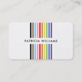 MODERN MINIMAL colorful stripe rainbow pride LGBTQ Visitekaartje (Voorkant)