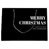 Modern Minimal Contemporary Vrolijk Kerstfeest Groot Cadeauzakje (Voorkant)