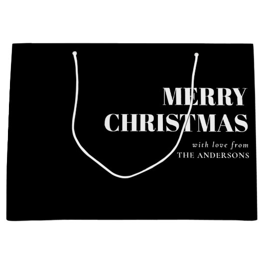 Modern Minimal Contemporary Vrolijk Kerstfeest Groot Cadeauzakje (Voorkant)