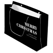 Modern Minimal Contemporary Vrolijk Kerstfeest Groot Cadeauzakje (Voorkant Gekanteld)