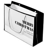 Modern Minimal Contemporary Vrolijk Kerstfeest Groot Cadeauzakje (Voorkant Gekanteld)