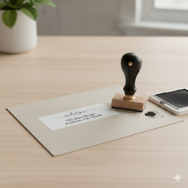 Modern Minimal Custom Address Wood Stamp Design Rubberstempel