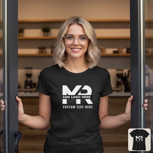 Modern Minimal Custom Business Logo Branded Staff T-shirt