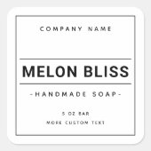 Modern minimal custom color square product label (Voorkant)