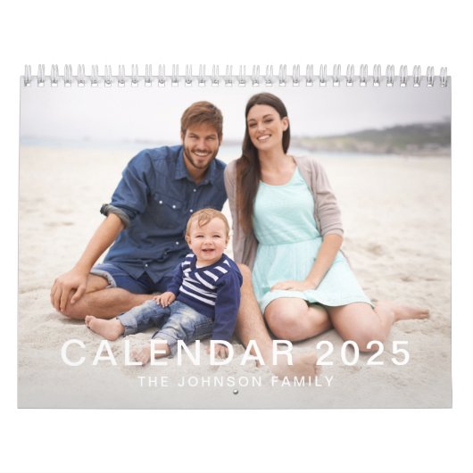 Modern Minimal Custom Family Afbeeldingen Foto Kalender (Hoes)