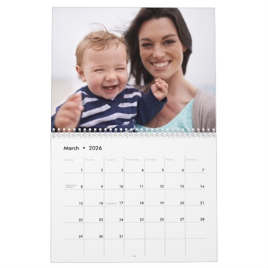 Modern Minimal Custom Family Afbeeldingen Foto Kalender (Mar 2026)