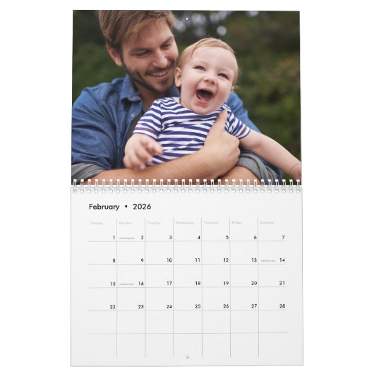 Modern Minimal Custom Family Afbeeldingen Foto Kalender (Feb 2026)