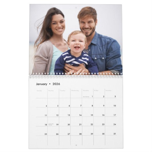 Modern Minimal Custom Family Afbeeldingen Foto Kalender (Jan 2026)