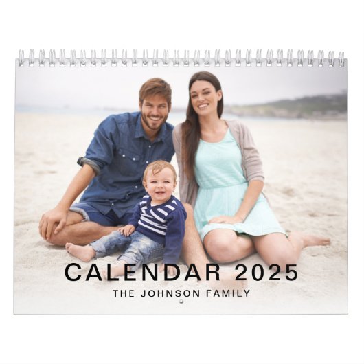 Modern Minimal Custom Family Afbeeldingen Foto Kalender (Hoes)