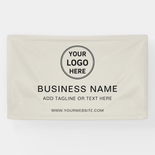 Modern Minimal Custom Logo Business Branding Spandoek (Horizontaal)
